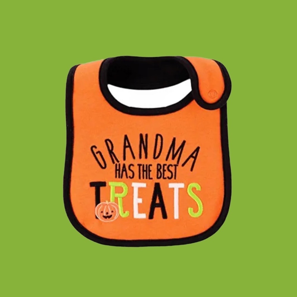 Grandma has the Best Treats Halloween Bib NWT